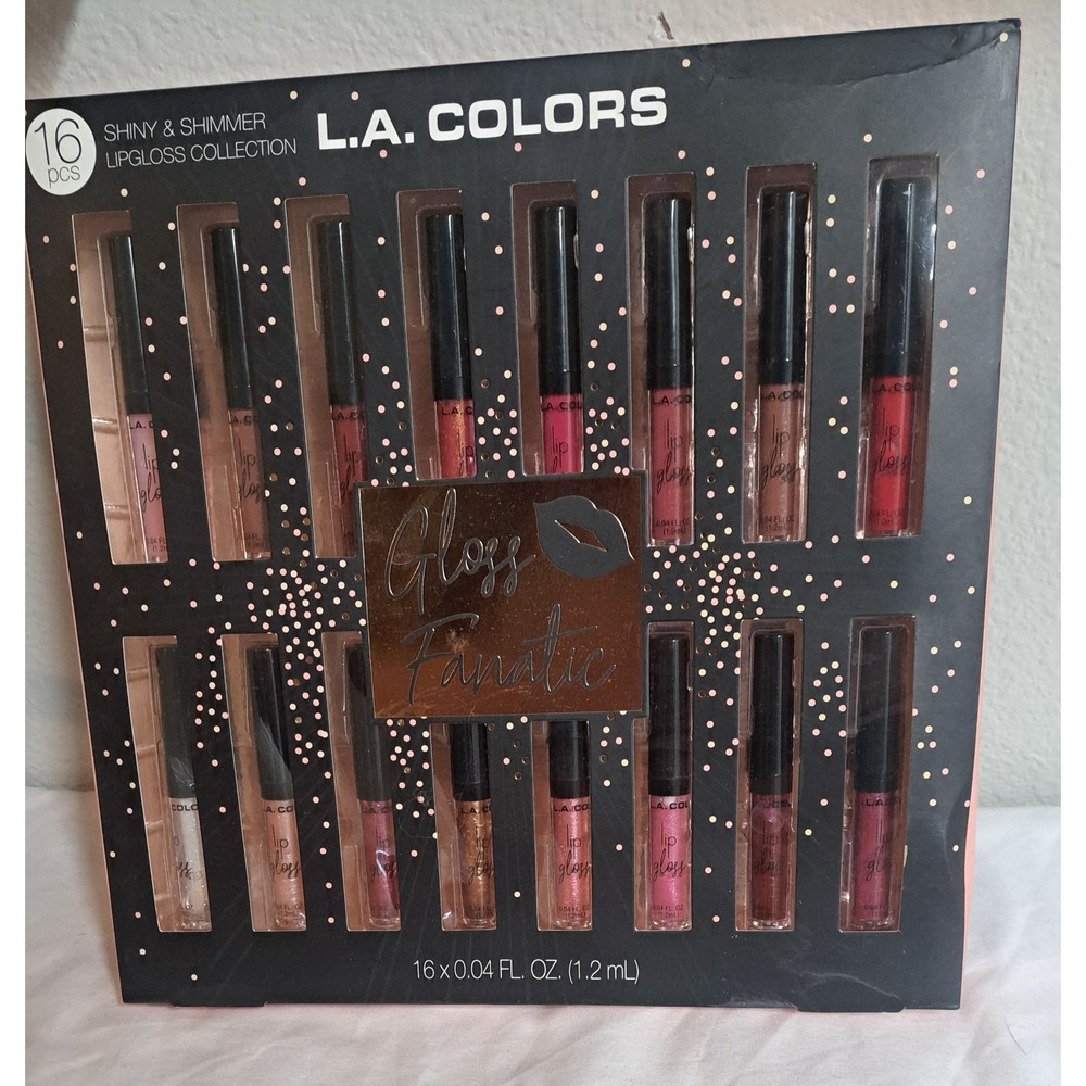 L.A. Colors Gloss Fanatic Lip Gloss Set 16 Pc Shiny & Shimmer Collection